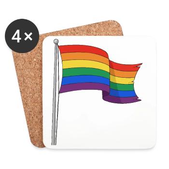 Rainbow flag curvy tracks - Coasters (set of 4) - white - Front
