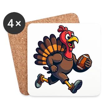 Thanksgiving Football Truthahn - Untersetzer (4er-Set) - Weiß - Vorne
