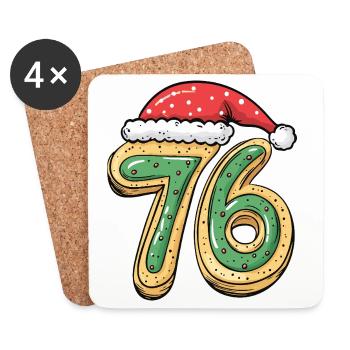 76 Number Cookie Christmas - Coasters (set of 4) - white - Front