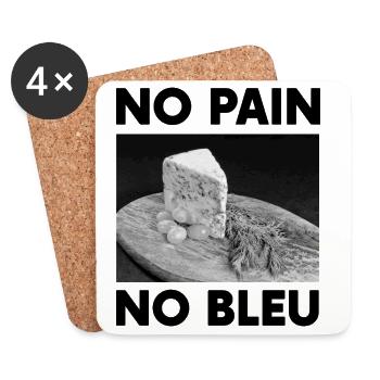 Cadeau Humour Fromage No Pain No Bleu d'Auvergne - Dessous de verre (lot de 4) - blanc - Devant
