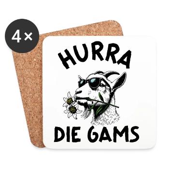 Vive les Gams Alpes Montagnes Alm Dicton - Dessous de verre (lot de 4) - blanc - Devant