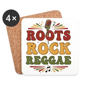 Roots Rock Reggae - Untersetzer (4er-Set) - Weiß - Vorne