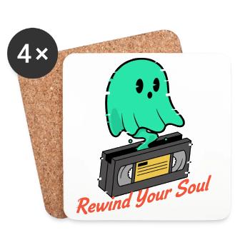 Geist Kassette Rewind Your Soul - Untersetzer (4er-Set) - Weiß - Vorne