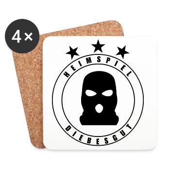 DIEBESGUT_WAPPEN - Coasters (set of 4) - white - Front