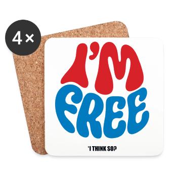 I'M FREE #1 - let's talk - Coasters (set of 4) - white - Front