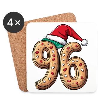 96 Biscuit Noël - Dessous de verre (lot de 4) - blanc - Devant