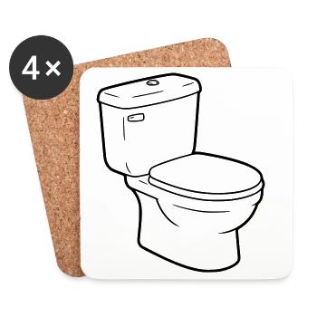 Toilet Toilet Toilet Sanitary Vector - Coasters (set of 4) - white - Front