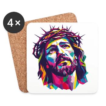 Jésus - Dessous de verre (lot de 4) - blanc - Devant