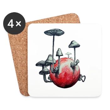 un Noël très champignon ! - Dessous de verre (lot de 4) - blanc - Devant