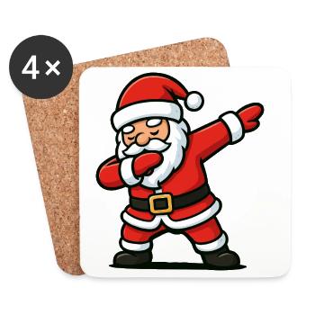 Santa Dab Tanzen Comic - Untersetzer (4er-Set) - Weiß - Vorne