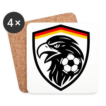 Aigles de football allemands - Dessous de verre (lot de 4) - blanc - Devant