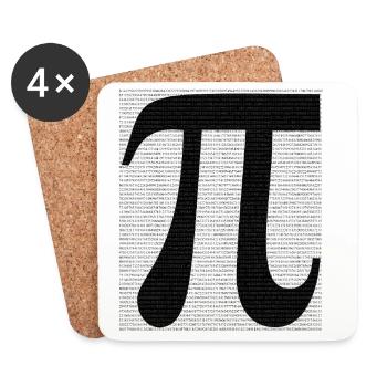 Pi-Symbol mit Zahlenwert Mathematik - Untersetzer (4er-Set) - Weiß - Vorne