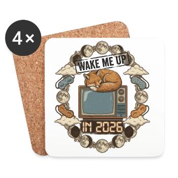 Wake Me Up In 2026 - Coasters (set of 4) - white - Front