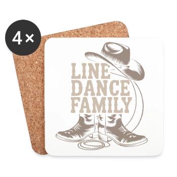 Danses en ligne Baskets Familiales Western - Dessous de verre (lot de 4) - blanc - Devant