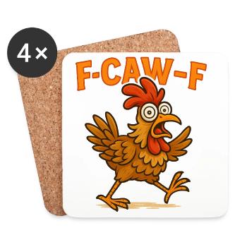 Funny calls F Caw F - Coasters (set of 4) - white - Front