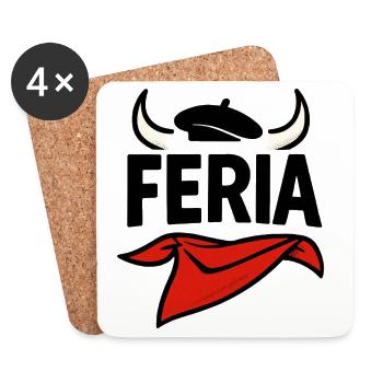 Féria - Pays Basque - Dessous de verre (lot de 4) - blanc - Devant