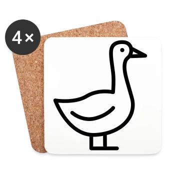 Gans - Untersetzer (4er-Set) - Weiß - Vorne