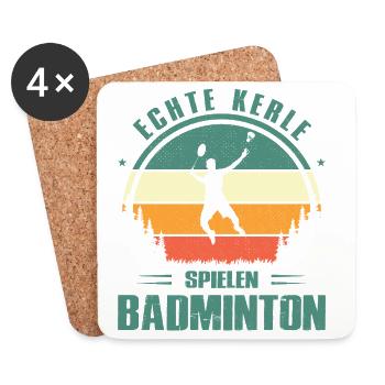 Badminton Player Gifts Badminton Outfits - Coasters (set of 4) - white - Front