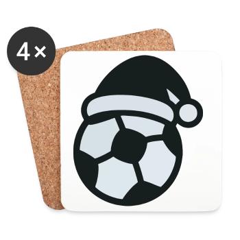 Soccer Snowman Christmas Sports - Coasters (set of 4) - white - Front