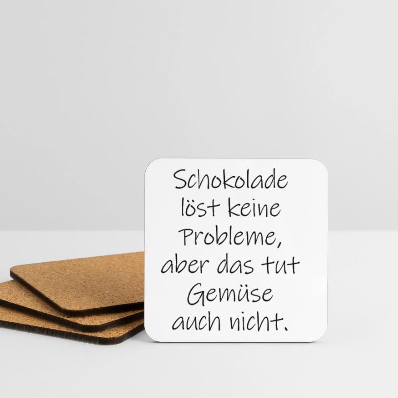 Chocolate doesn't solve any problems funny saying Coasters (set of 4)