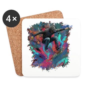 skateboarding - Coasters (set of 4) - white - Front