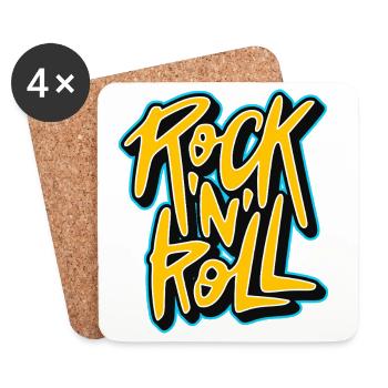 Graffiti Rock 'n' Roll Text-Logo - Untersetzer (4er-Set) - Weiß - Vorne