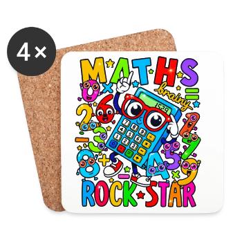 Calculatrice Rock Star de Mathématiques Néon - Dessous de verre (lot de 4) - blanc - Devant