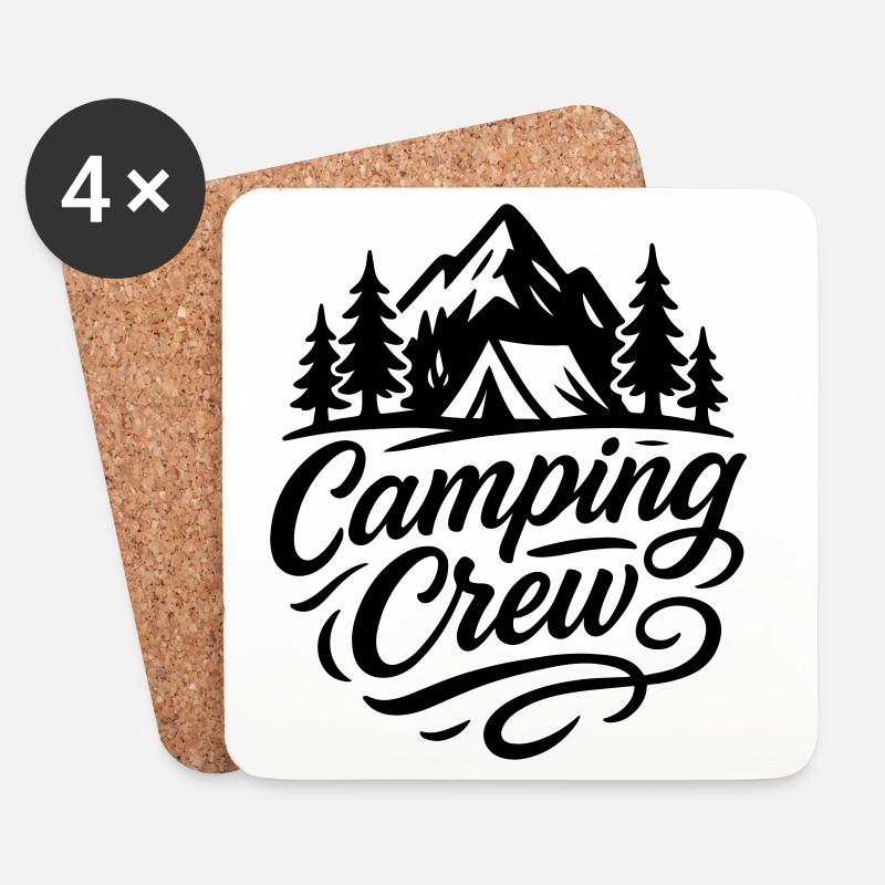 Camping Crew - Untersetzer (4er-Set) - Weiß