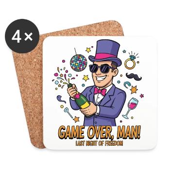 Game Over Mann: Letzte Freiheit Feier - Untersetzer (4er-Set) - Weiß - Vorne