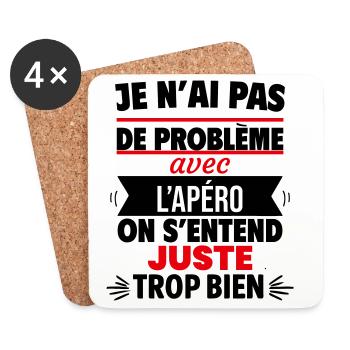 Just with aperitif humor - Coasters (set of 4) - white - Front