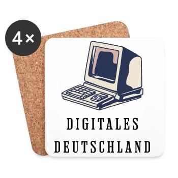 80s Style Retro Computer Digital Germany - Coasters (set of 4) - white - Front