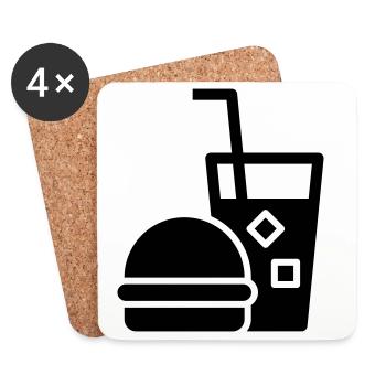 Restauration rapide, burgers, food trucks - Dessous de verre (lot de 4) - blanc - Devant