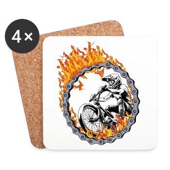 Anneau de feu pour les pilotes de BMX - Dessous de verre (lot de 4) - blanc - Devant