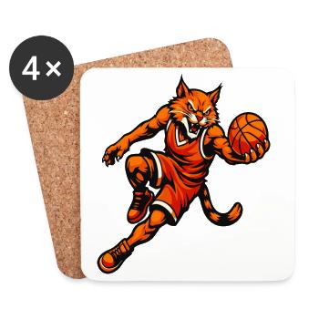 Basketball Tiger Rampage - Untersetzer (4er-Set) - Weiß - Vorne