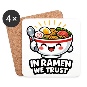 Dans le ramen, nous faisons confiance aux nouilles - Dessous de verre (lot de 4) - blanc - Devant