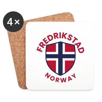 Fredrikstad Norwegian Shield - Coasters (set of 4) - white - Front