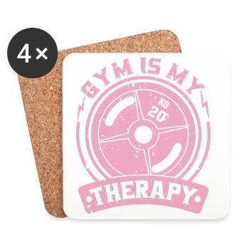 Gym is my therapy - Coasters (set of 4) - white - Front