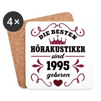 1995 Hearing Aid Acoustician Birthday Colleague Work - Coasters (set of 4) - white - Front