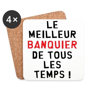 Best banker of all time! - Coasters (set of 4) - white - Front