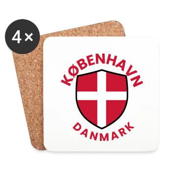 Copenhagen Shield with Danish Flag - Coasters (set of 4) - white - Front