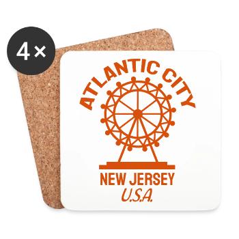 Atlantic City - Est. 1854 - New Jersey - USA - Untersetzer (4er-Set) - Weiß - Vorne