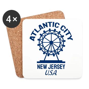 Atlantic City - Est. 1854 - New Jersey - USA - Untersetzer (4er-Set) - Weiß - Vorne