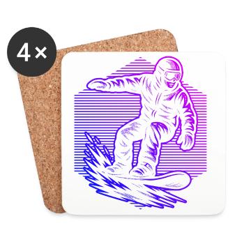 Characterful snowboard design - Coasters (set of 4) - white - Front