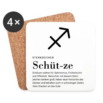 Zodiac sign Sagittarius - Coasters (set of 4) - white - Front