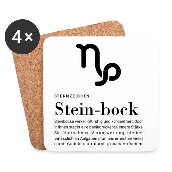 Sternzeichen Steinbock - Untersetzer (4er-Set) - Weiß - Vorne