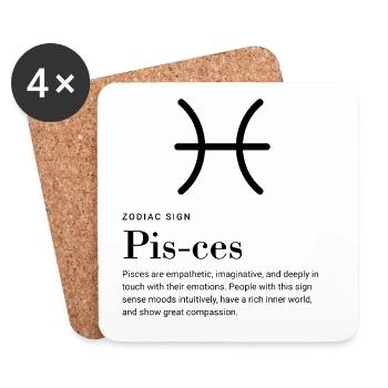 Pisces - Zodiac sign - Untersetzer (4er-Set) - Weiß - Vorne