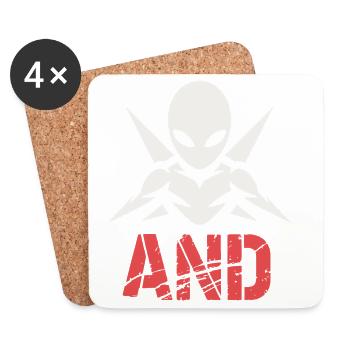 Emblème Ninja Extraterrestre - Dessous de verre (lot de 4) - blanc - Devant