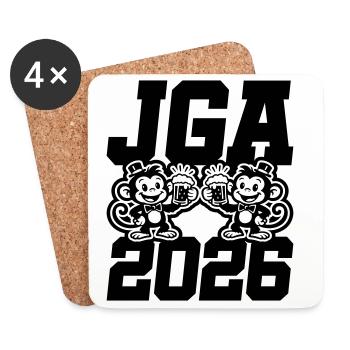 Singes de la fête de garçon Jga 2026 - Dessous de verre (lot de 4) - blanc - Devant