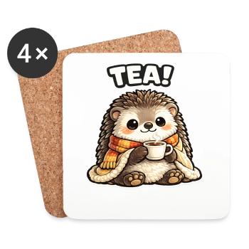H Hedgehog Tee Time Cozy - Untersetzer (4er-Set) - Weiß - Vorne