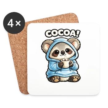 Sweat à capuche Cocoa Panda - Dessous de verre (lot de 4) - blanc - Devant